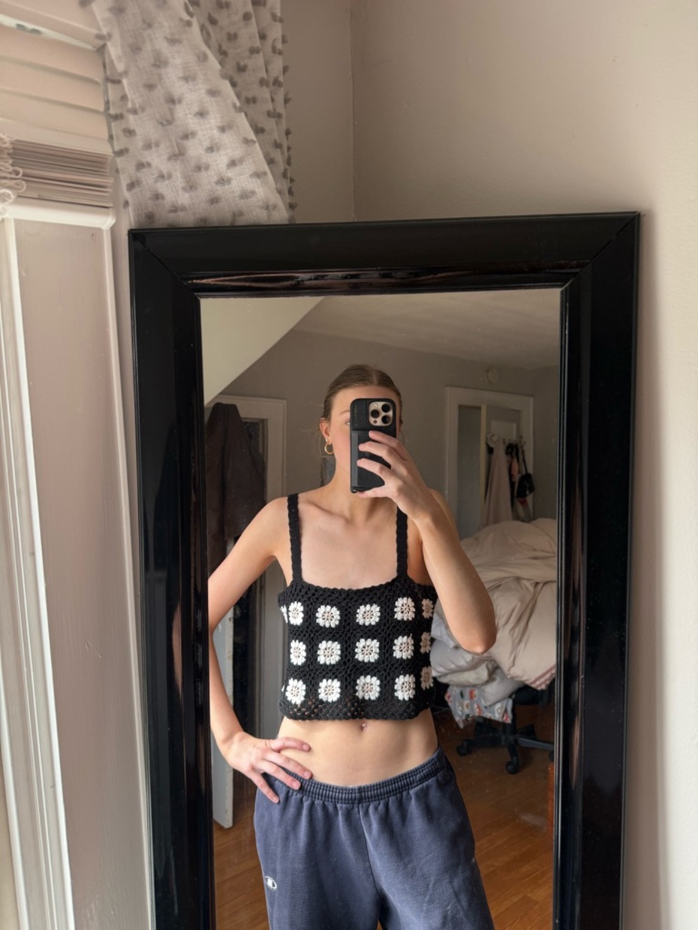 Lucca crochet black and white top - Picture 2 of 5